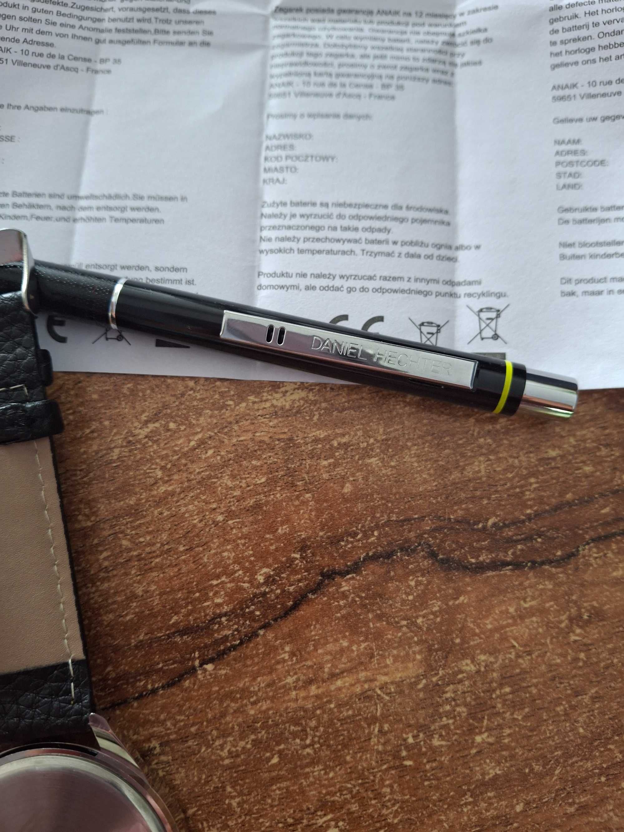 Komplet zegarek plus dlugopis Daniel Hechter