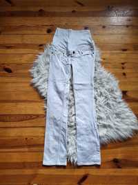 Biało kremowe sposób jeansy dżinsy spodnie ciążowe 36 S bootcut