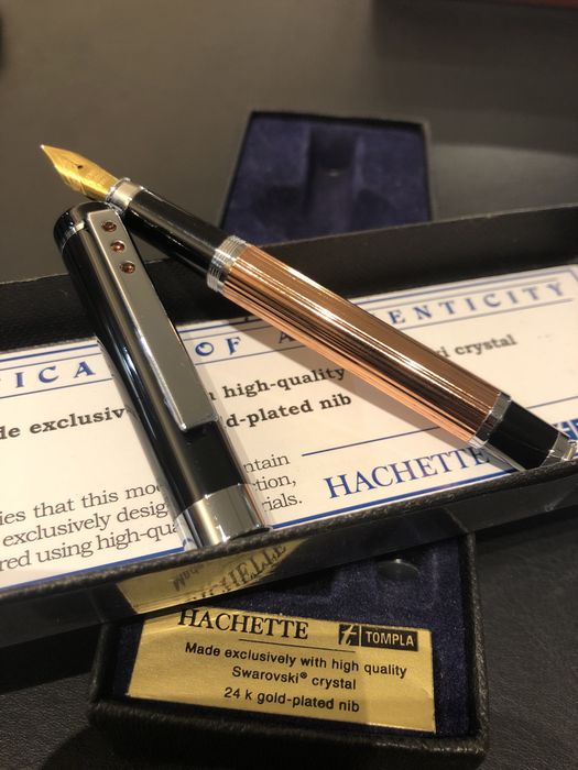 Caneta Hachette com cristais Swarovski, Certificada, Nova nunca Usada