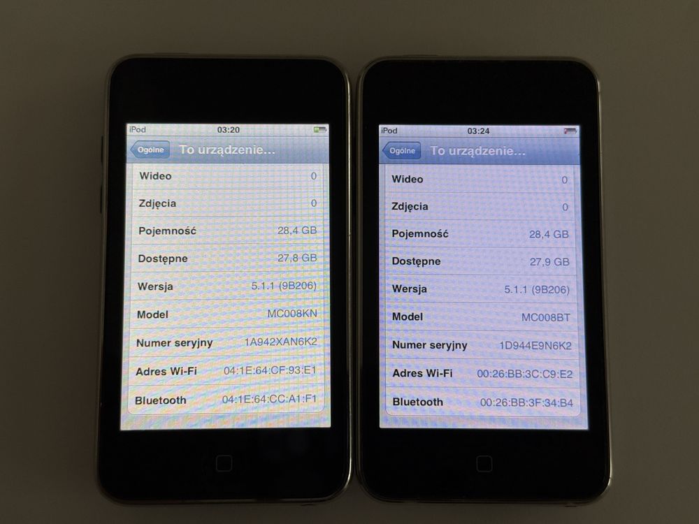 2x Apple Ipod 3g 32GB A1318