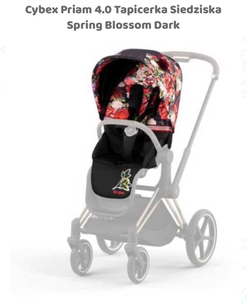 Tapicerka siedziska cybex priam 4.0 spring blossom dark