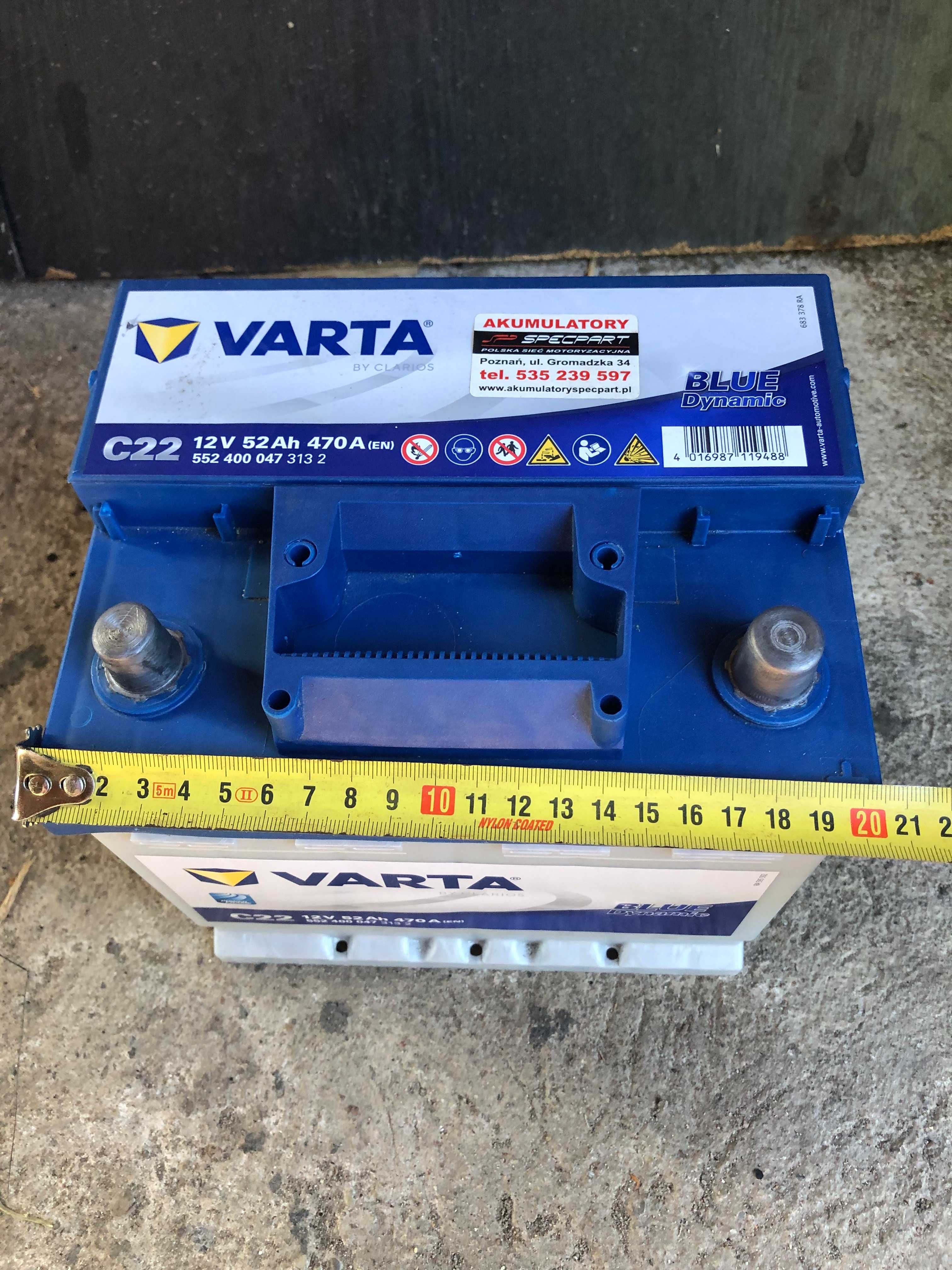 Akumulator VARTA Blue Dynamic C22 52Ah 470A Gwarancja 1 rok