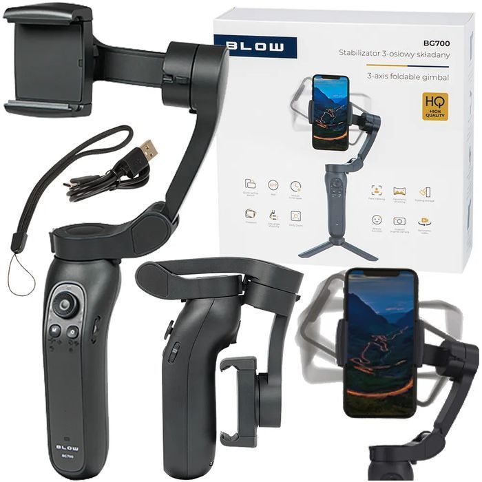Gimbal stabilizator obrazu do telefonu smartfona Blow BG700 składany