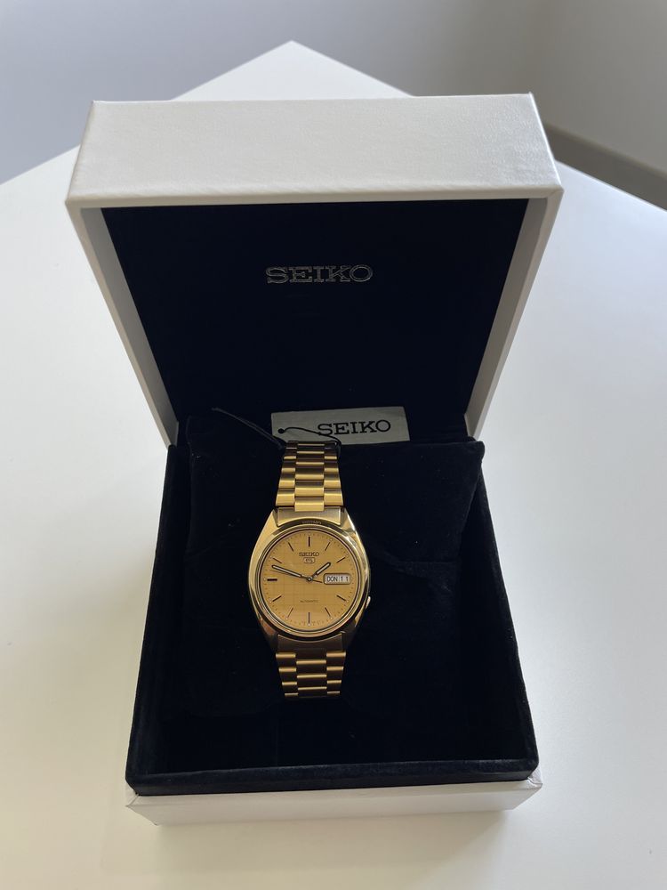 #NOVO# Seiko Snxl72 dourado original automático