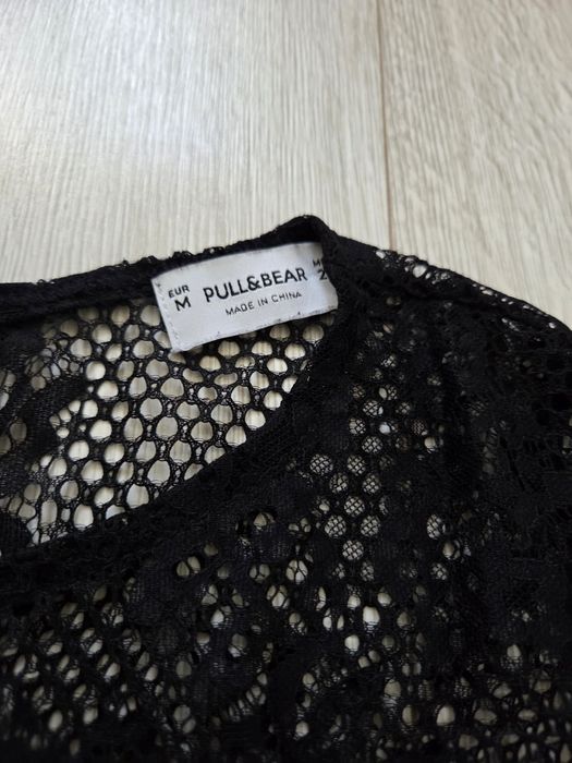 Czarna ażurkowa seksowna bluzka koronka Pull&Bear S 36 8