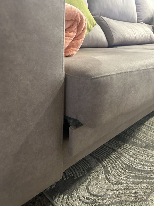 Sofá De Sala com Chaise Longue Castanho claro