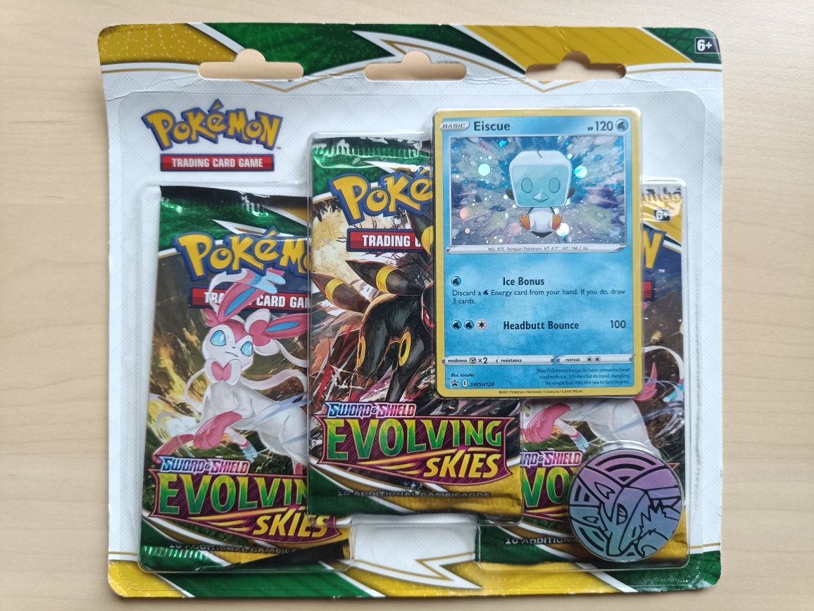 Pokemon TCG: Evolving Skies 3 Booster Pack + Promo Eiscue