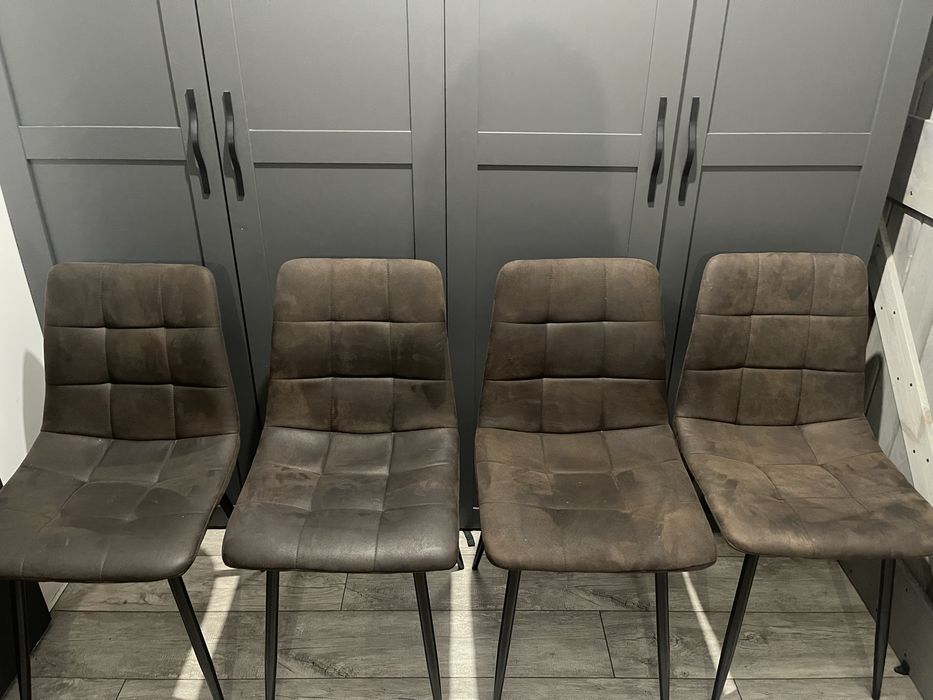 Krzesła imitacka skory zamszowej