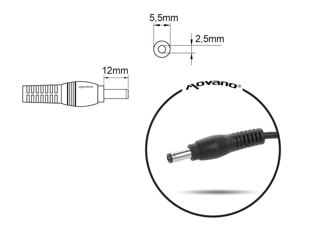 Zasilacz Movano 19.5v 6.15a (5.5x2.5) 120W do Lenovo MSI