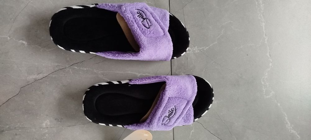 Kapcie damskie domowe 38 fioletowe Nowe