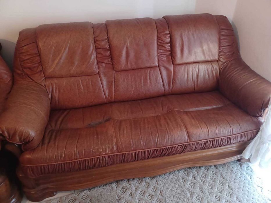 Sofá em pele genuína