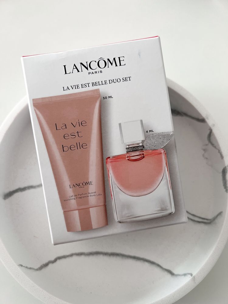 Zestaw Lancome la vie est belle tusz perfumy balsam perfumowany