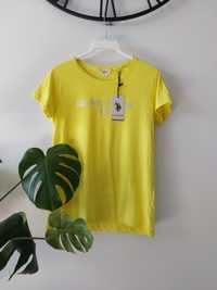 G5-27. Bluzka t-shirt żółty z logo, napisem r.S U.S Polo Assn