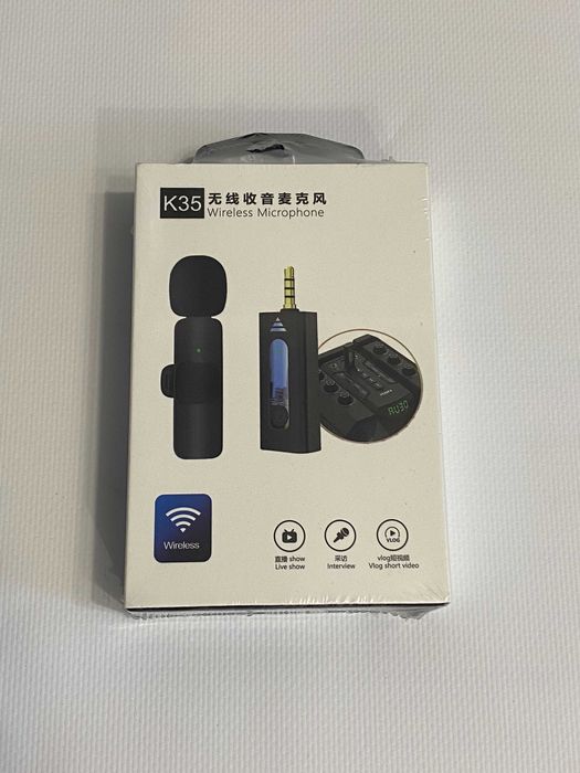 Мікрофон петличний  K35 Lavalier бездротовий 3,5 мм, для блогерів