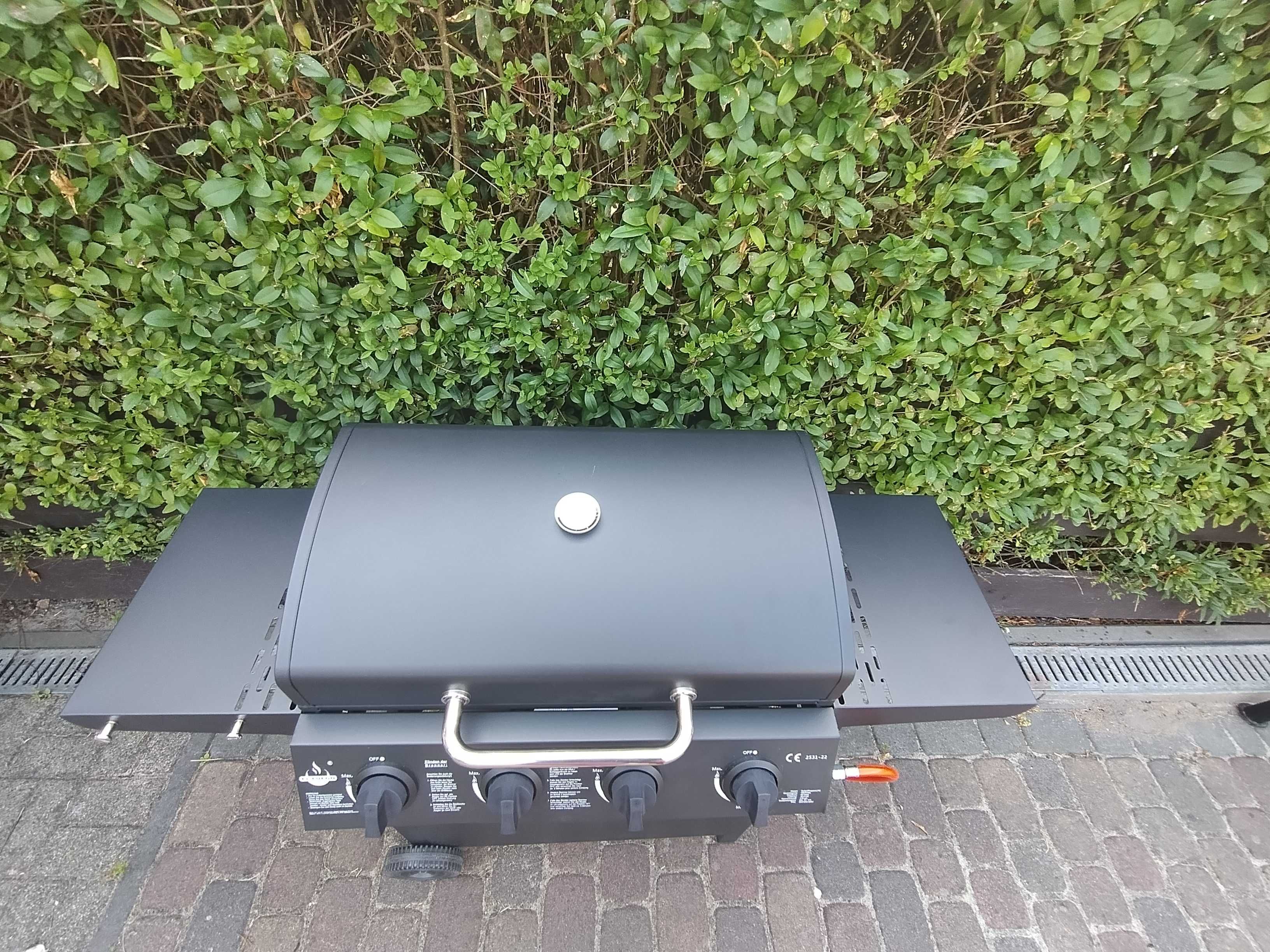 GRILL GAZOWY EL FUEGO SAN JOSE 4 palniki żeliwne ruszta reduktor !