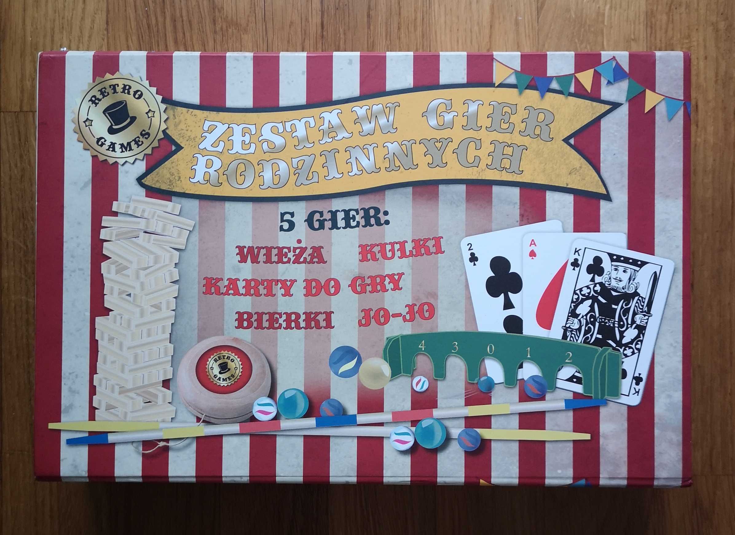 Gra Retro Games zestaw 5 gier bierki jo-jo karty do gry