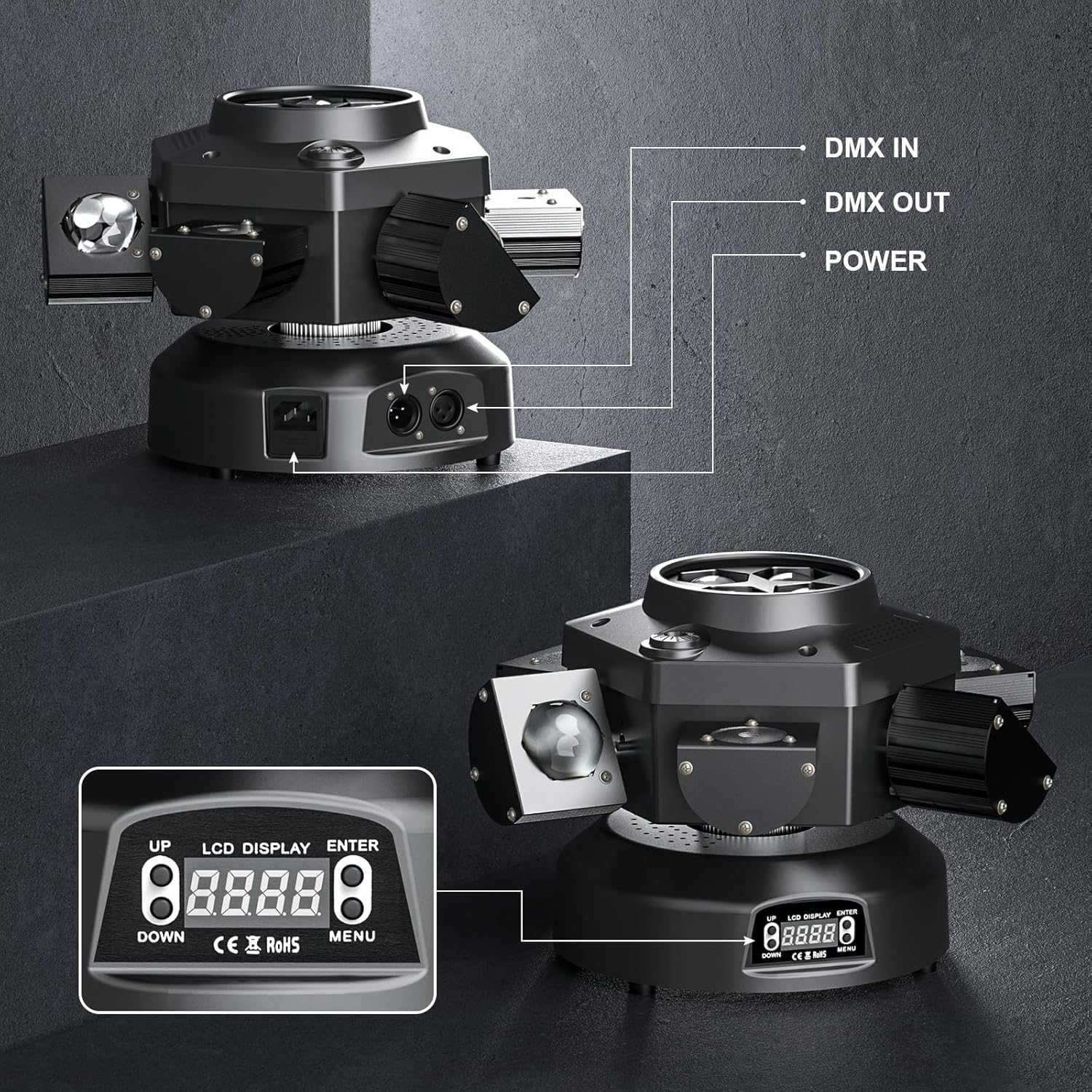 Głowa Ruchoma HOLDLAMP LED 6 Arms 4w1 DMX RGBW 180W Efekt Strobo Sound