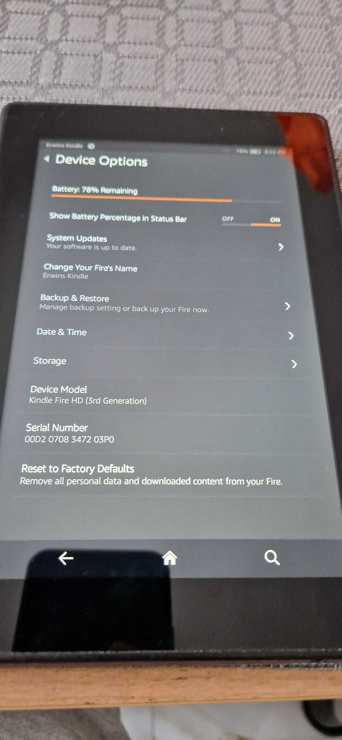 Amazon Kindle Fire HD 3rd Generation tablet czytnik książek e book
