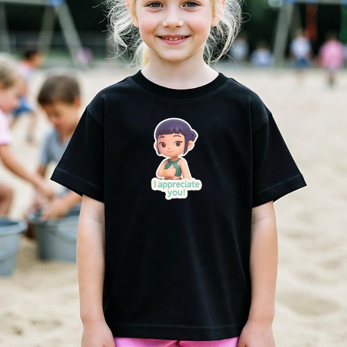 Koszulka dziecięca czarna City Quest: postać, i appreciate you! 140