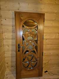 Drzwi drewniane zewnętrzne prawe 90cm