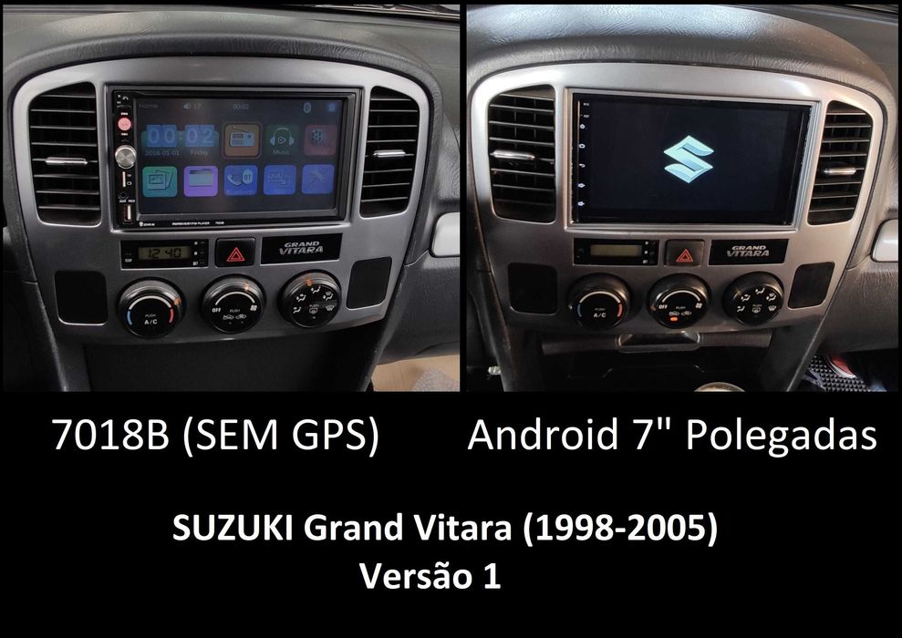 (NOVO) Rádio 2DIN • Suzuki GRAND VITARA (1998 a 2015) • Android 4+32GB