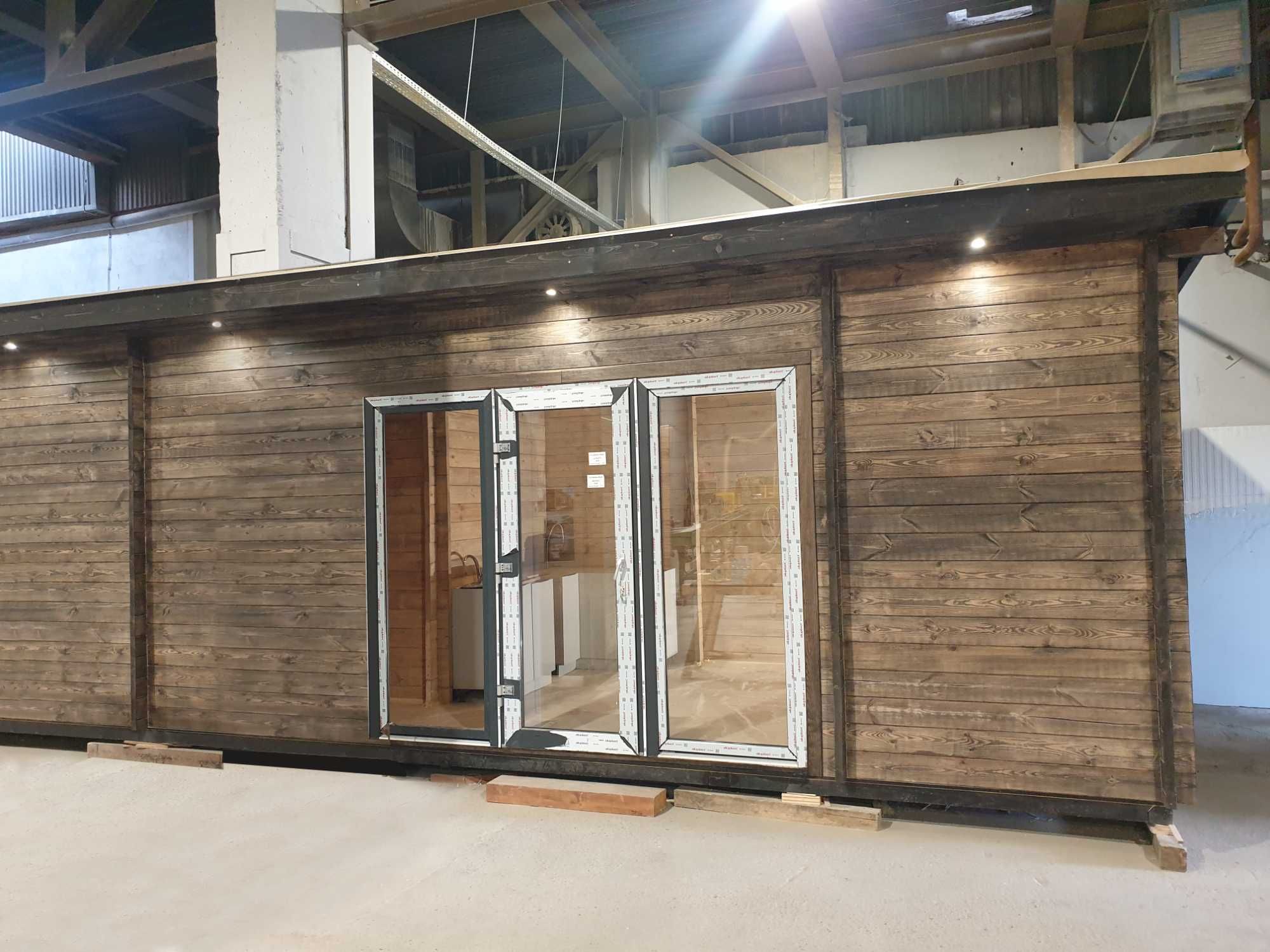 Domek drewniany Modułowy ściana 44mm , kompletny gotowy do użytkowania