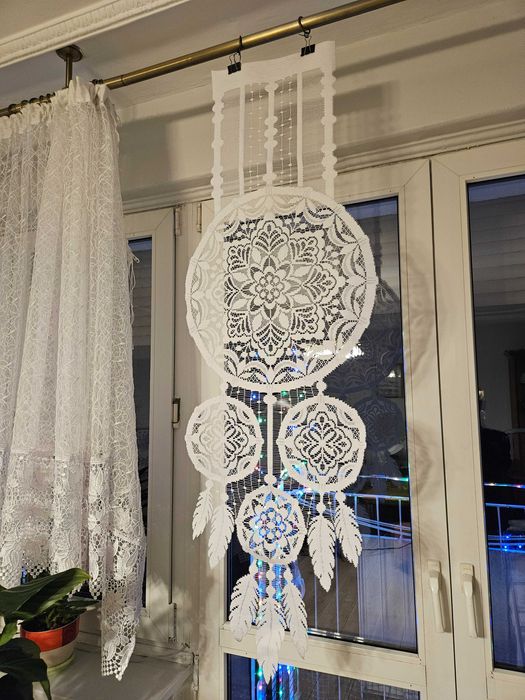 Dwa panele okienne 45 x 130 cm łapacz snów dekoracja okno 2 sztuki