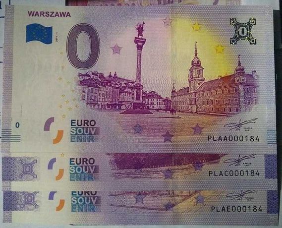 3 x 0 euro Warszawa + Legnica + Częstochowa ten sam niski numer 000184