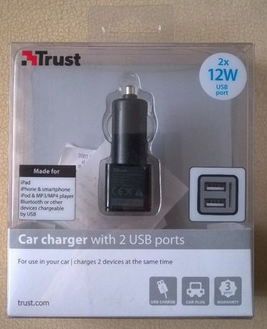 Ładowarka samochodowa USB Trust