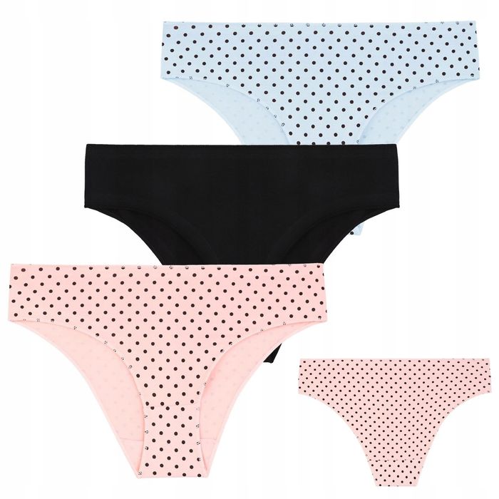 Figi Damskie Bawełniane Bez Gumki Klasyczne Majtki  3-Szt. Moraj XL