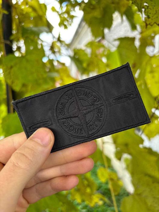 Нашивка Патч Stone Island Black Ghost Чорний , Гудзики Стоник
