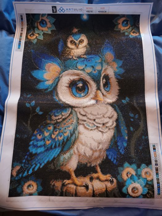 Sowa z koralików diamentowych