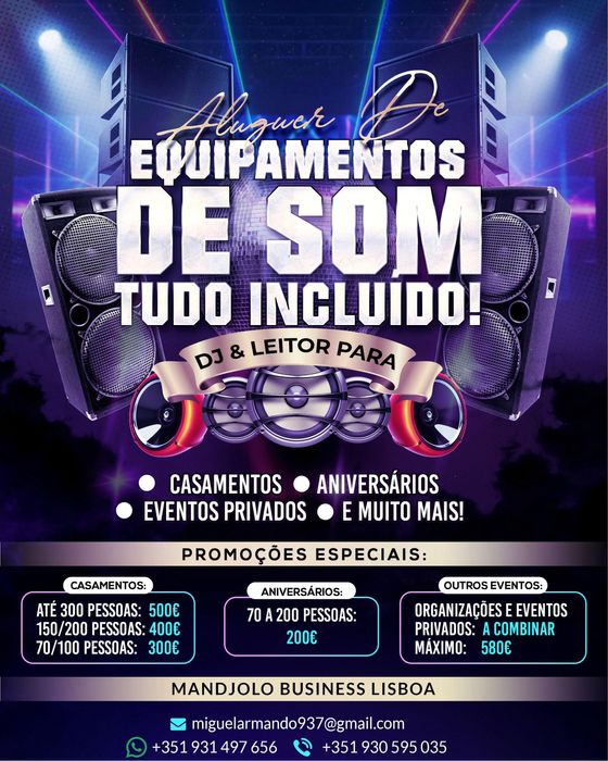 DJ e ALUGUER DE SOM PARA TODOS OS EVENTOS/ F- ANGOLANAS E PORTUGUESAS