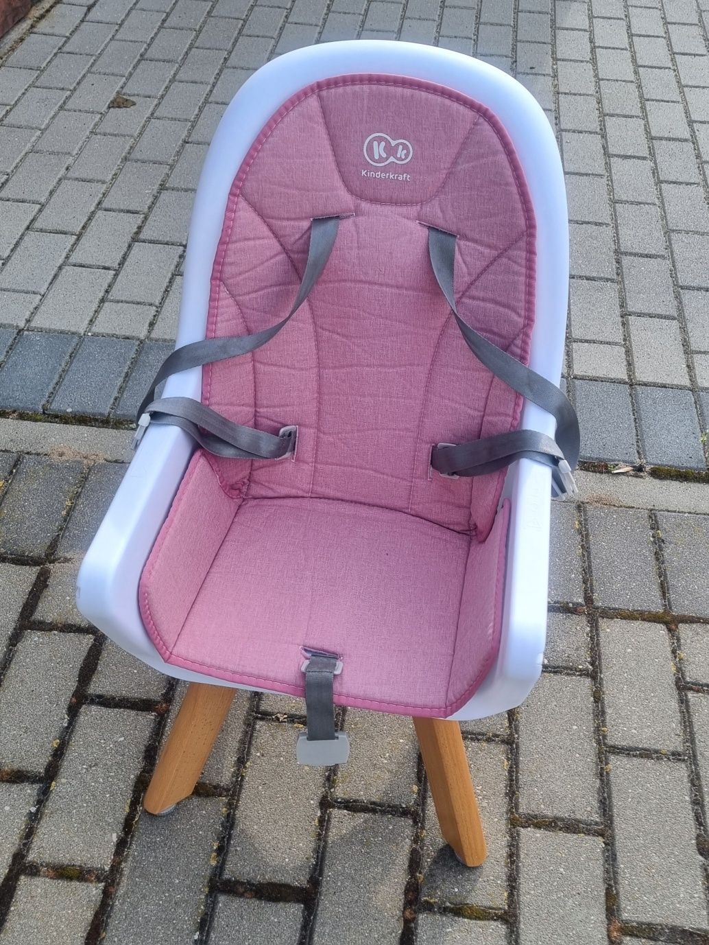 Krzesełko KinderKraft tixi różowe 2w1 do karmienia dziecka