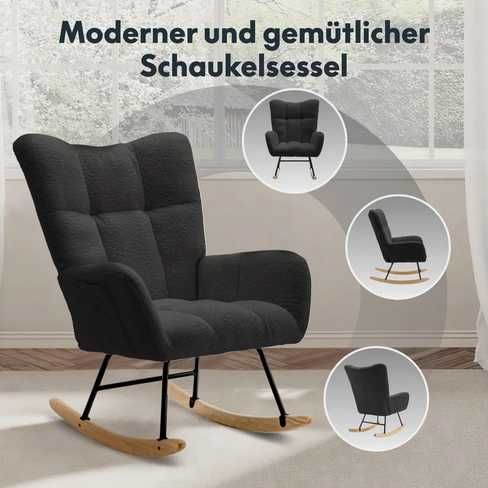 FLEXISPOT fotel bujany z wysokim oparciem i podłokietnikami