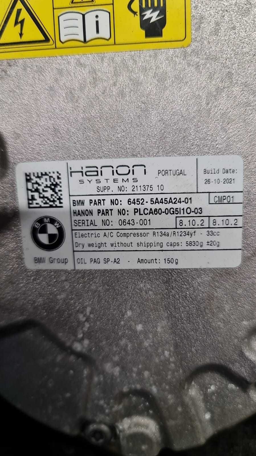 BMW i4 G26 M50 IX iX3 G08 sprężarka kompresor klimatyzacji 64525A45A24