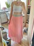Różowa morelowa spódnica maxi taniec brzucha belly dance skirt