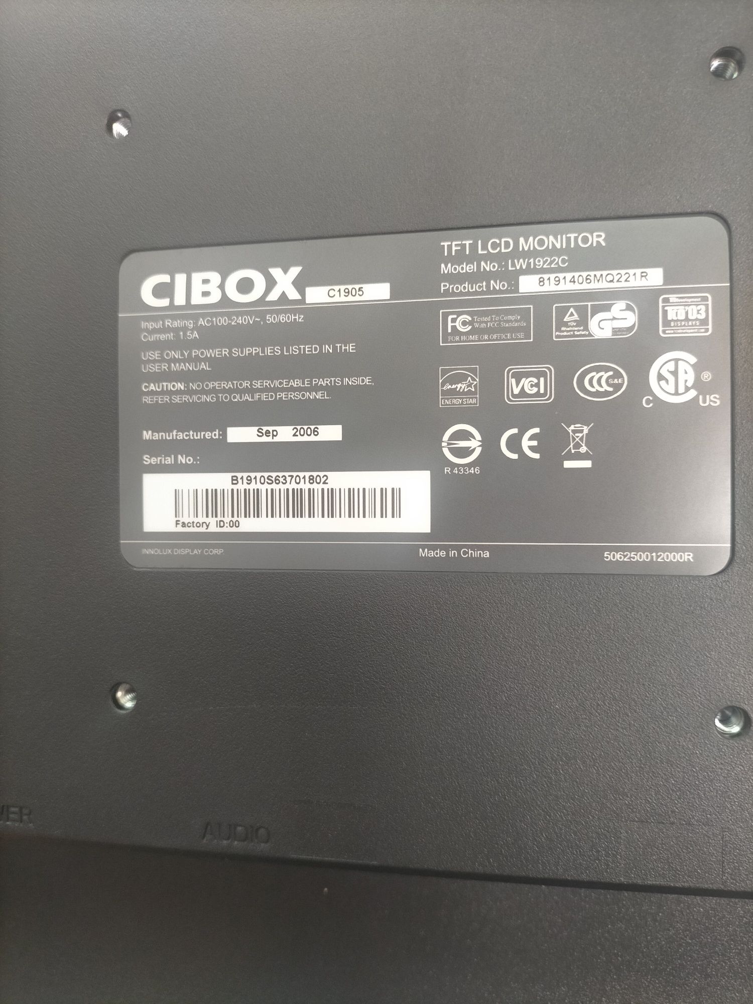 LCD Monitor 19" Cibox