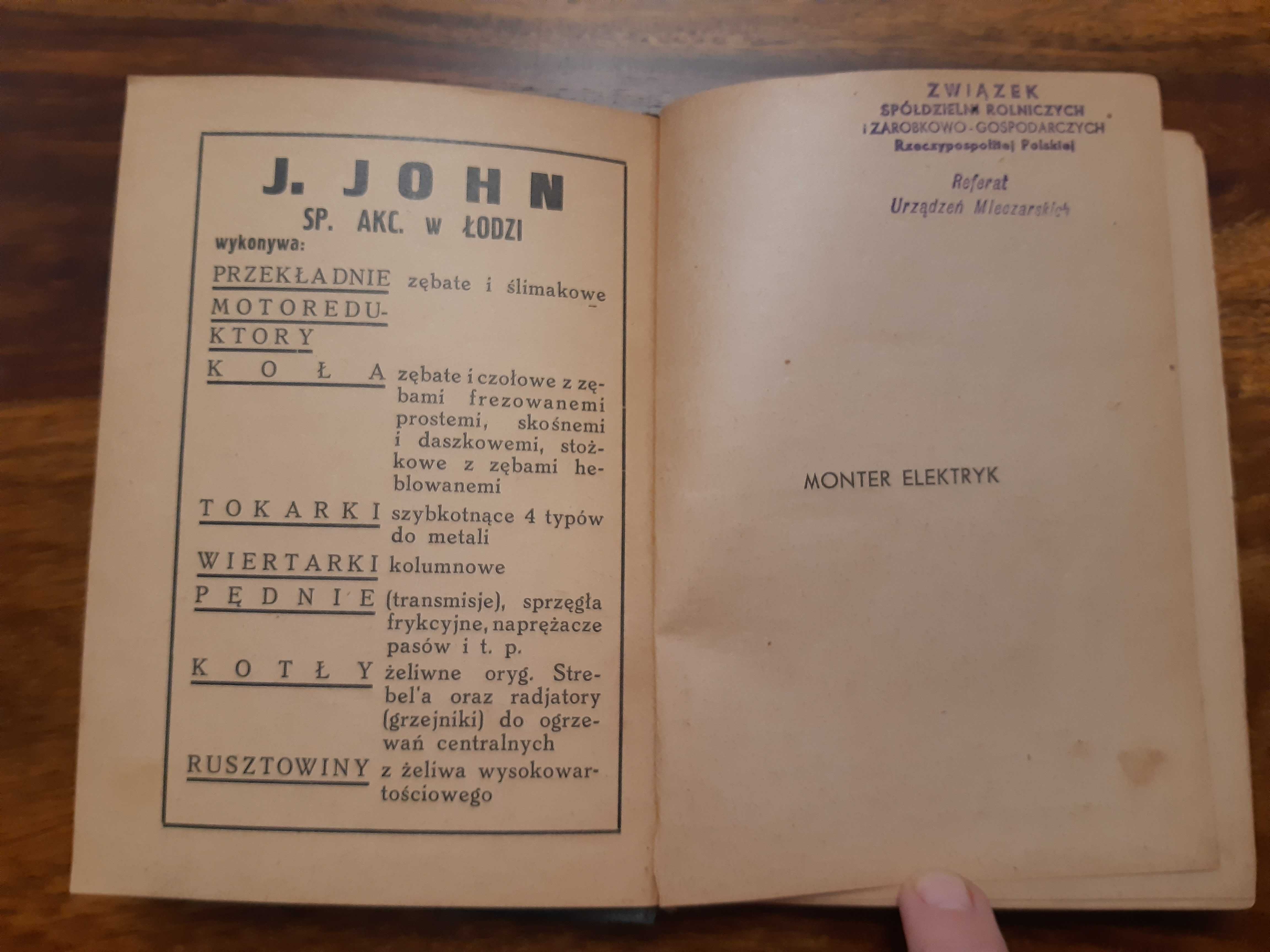 Książka z 1936 r. - Monter Elektryk. Mieczysław Pożaryski