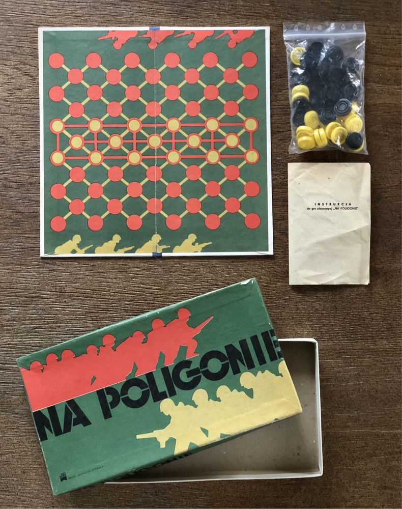 Stara gra startegiczno wojskowa NA POLIGONIE retro PRL KOMPLET vintage