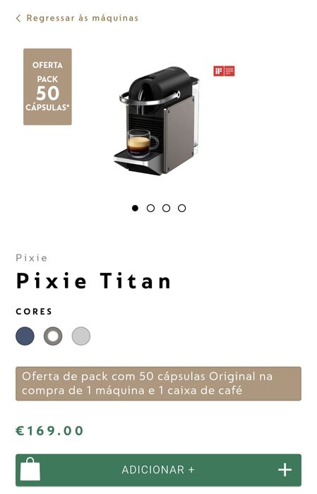 Máquina de café Nespresso Pixie NOVA