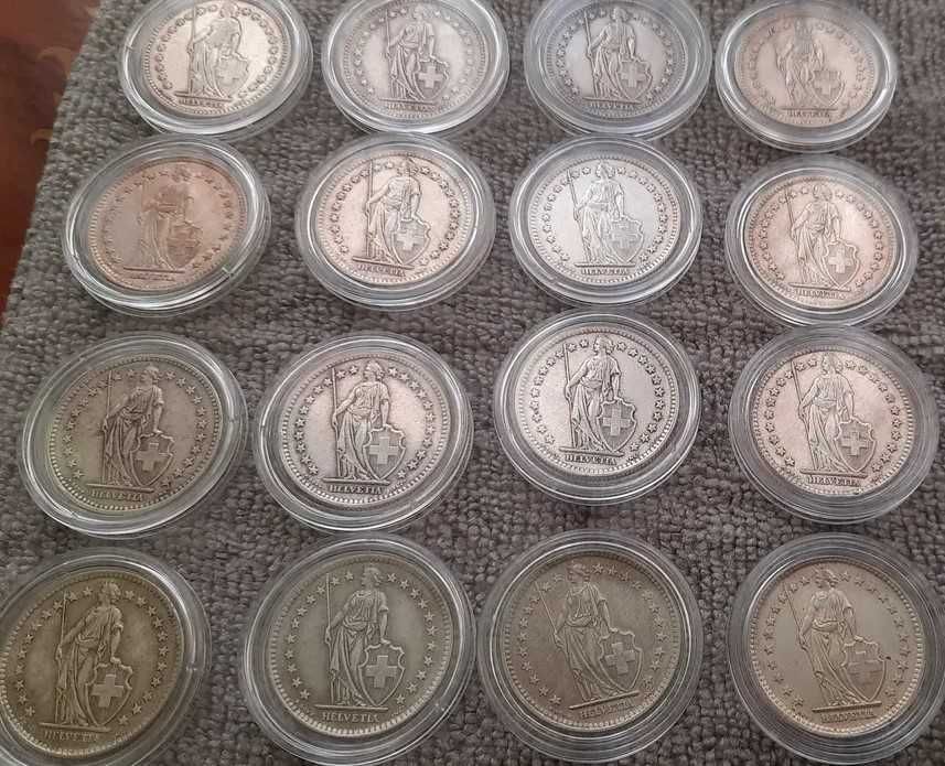 20 monet srebrnych  2 franki Szwajcaria