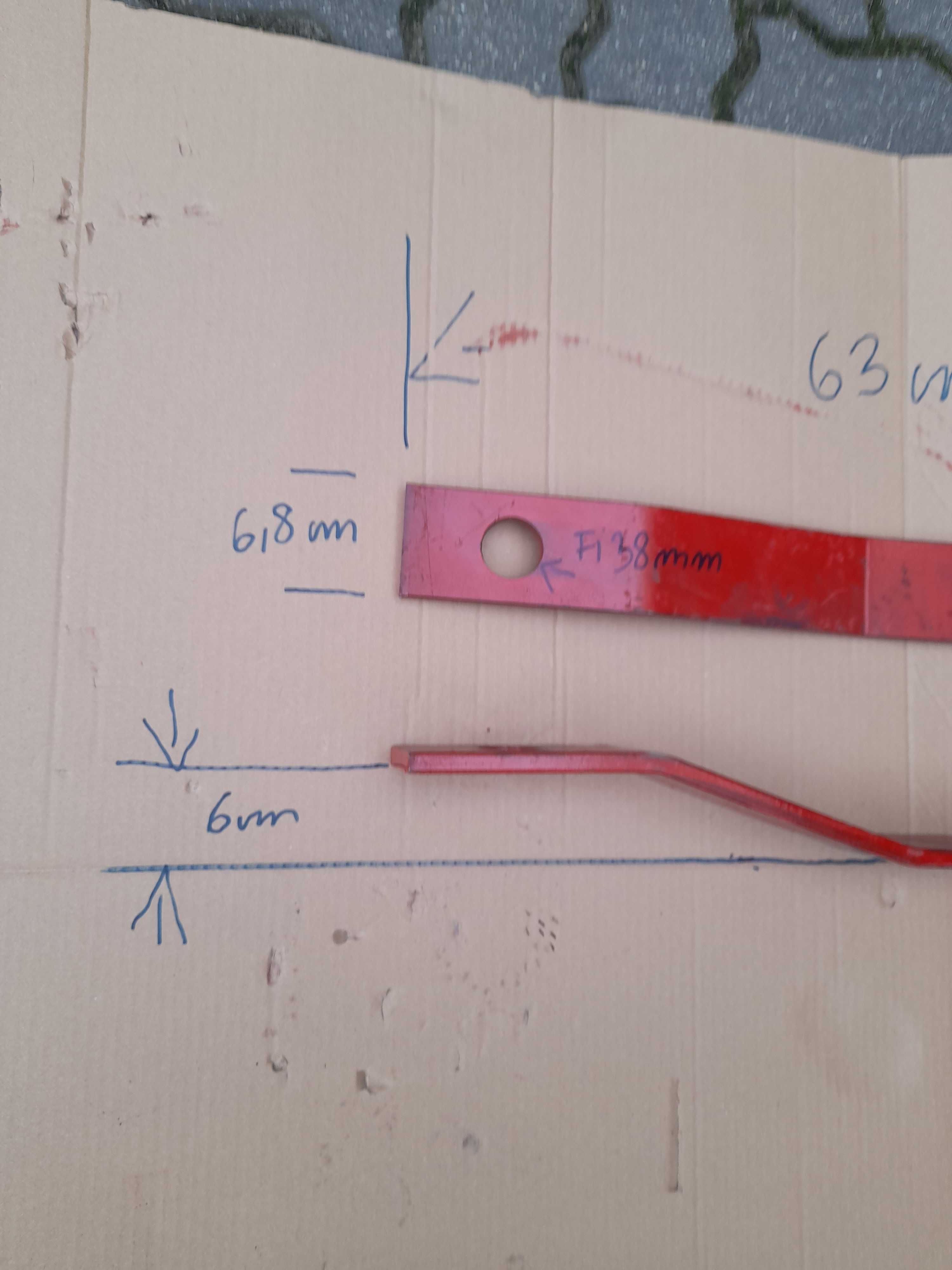 nóż kosiarki sadowniczej rozdrabniacza 63cm długi