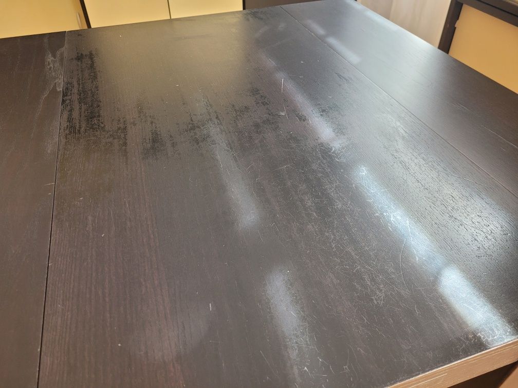 Stół Ikea Bjursta rozkładany wenge czarny drewno drewniany