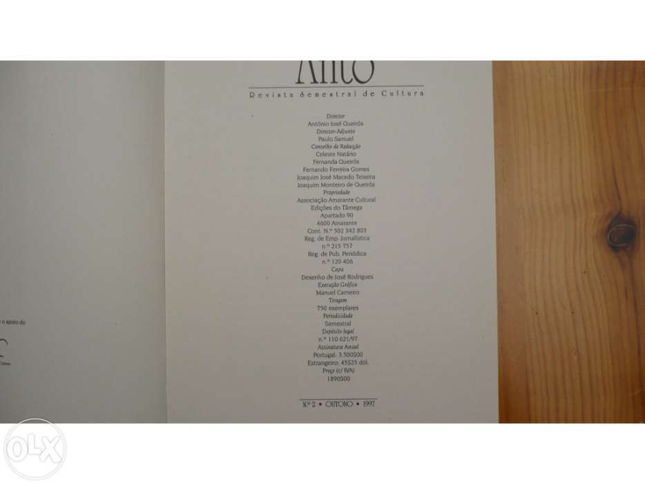 Anto, Revista Semestral de Cultura - Nº2 Outono de 1997