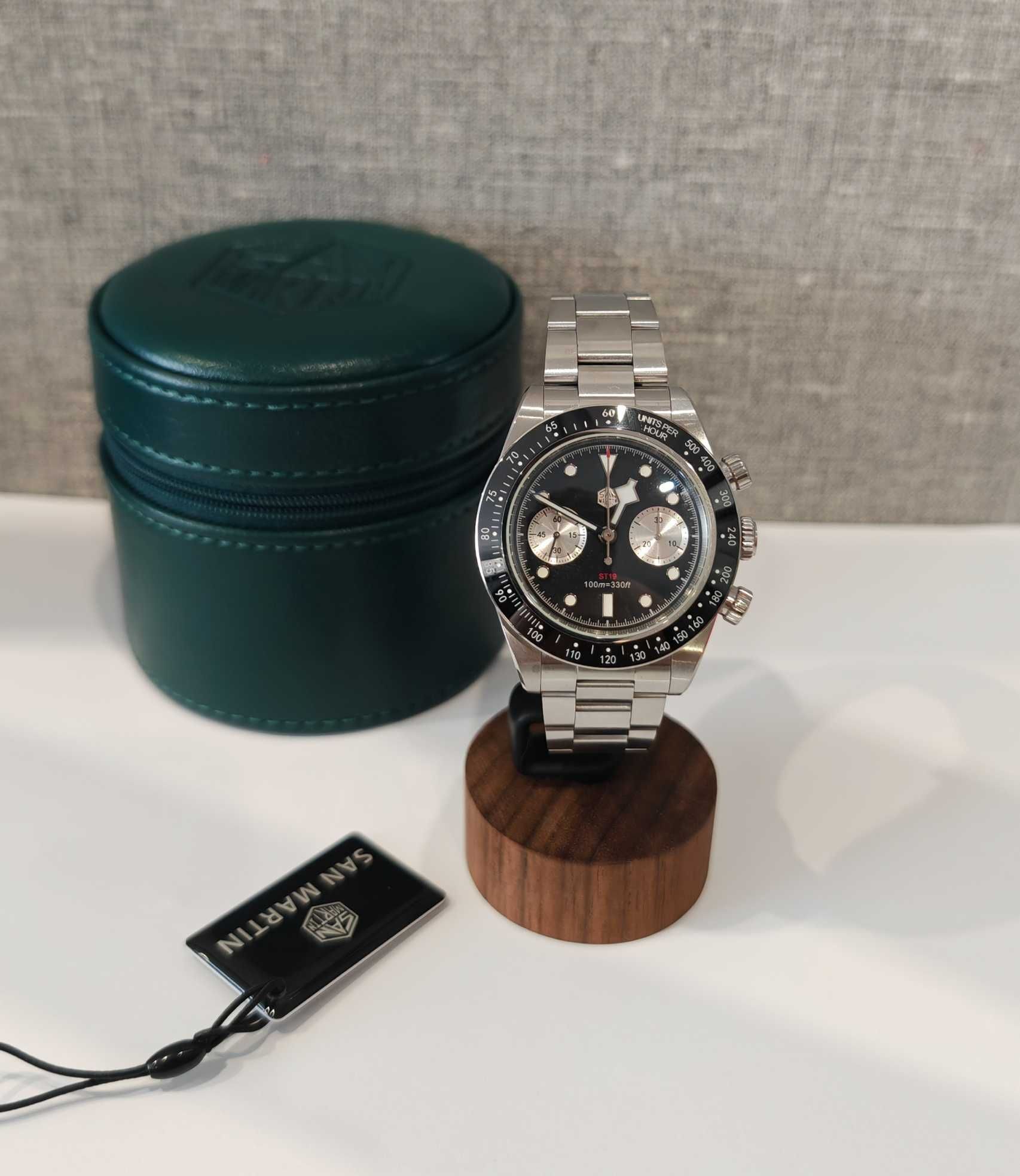 Чоловічий годинник San Martin Chronograph Panda Mechanical 41mm Sapphi