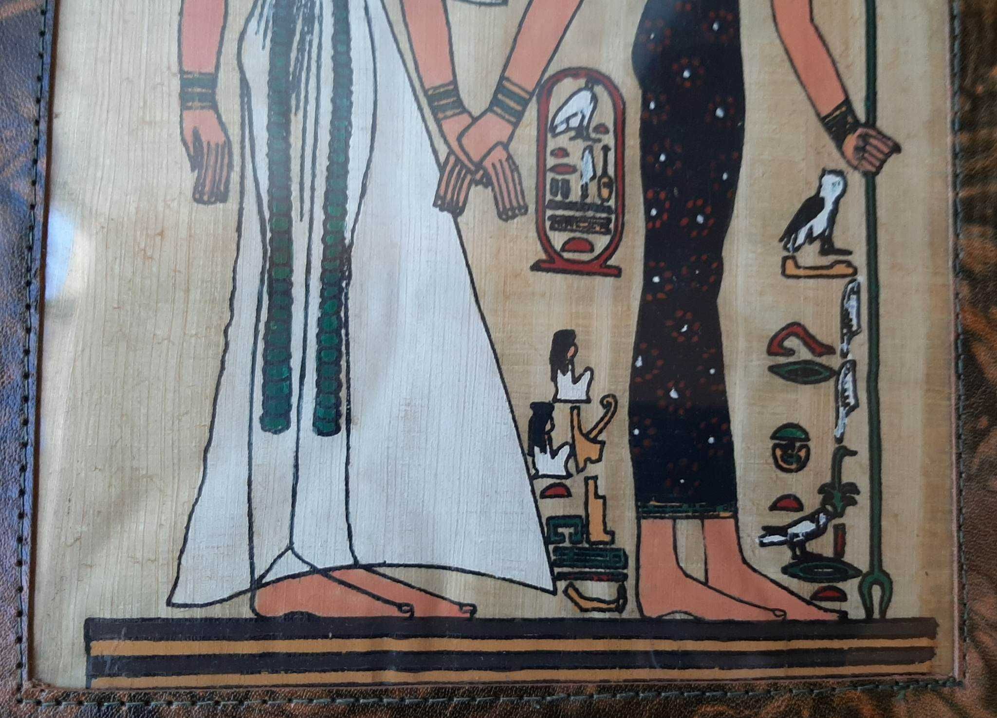 Pasta de documentos em pele com papiro do Egipto