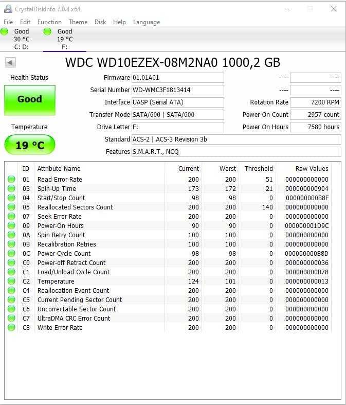 WD Blue 1TB SATA (WD10EZEX) -б/в