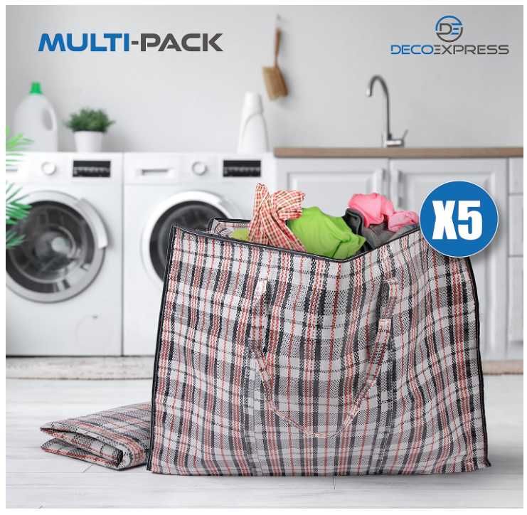 Zestaw 5 toreb bazarowych 60x50x25 cm Deco Express