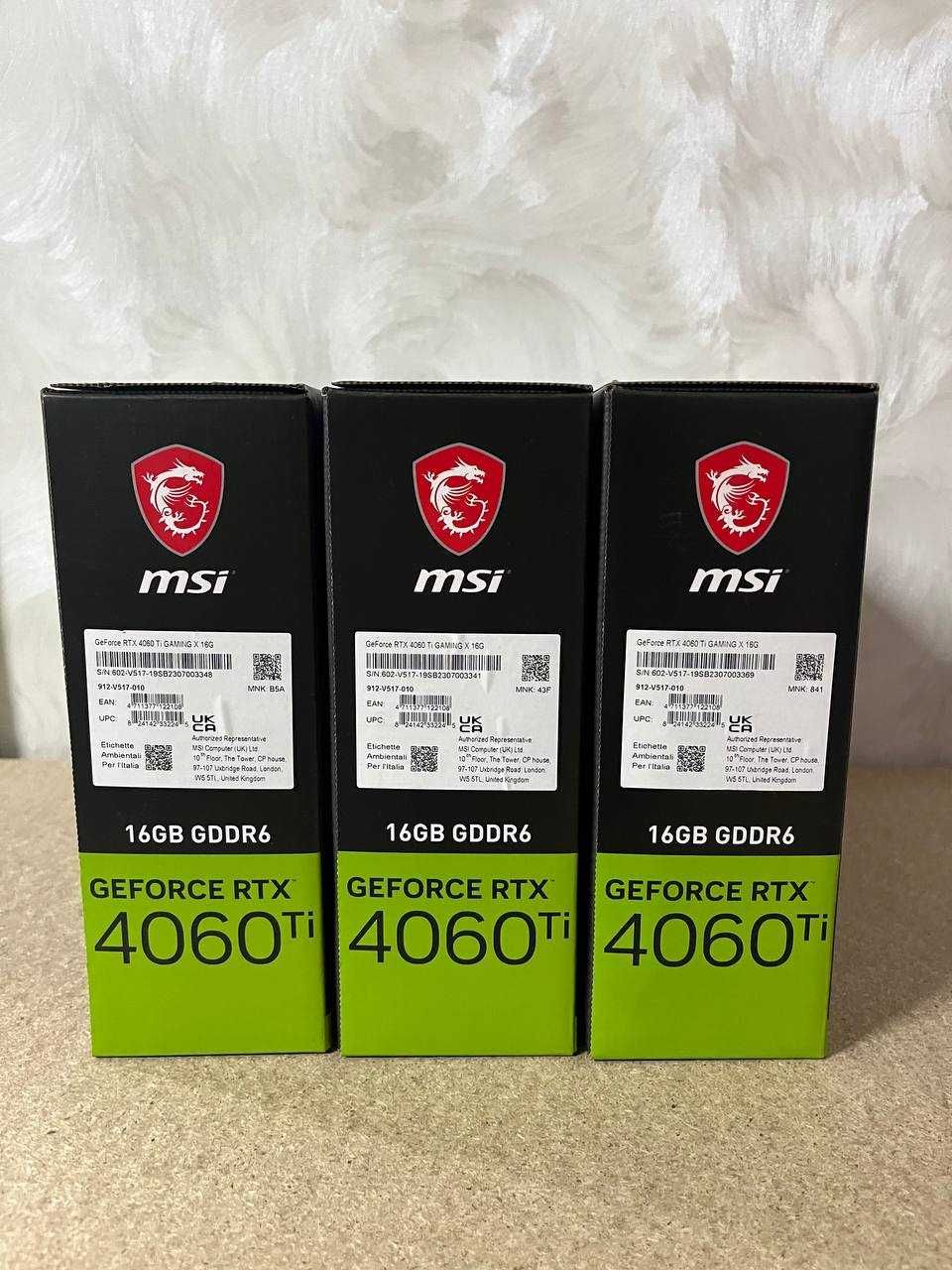 Відеокарта MSI GeForce RTX 4060 Ti GAMING X 16G Нова!